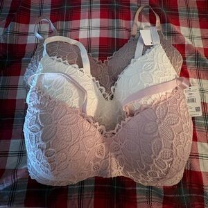 Rene Rofe Blush and Cream Lace Bra Trio